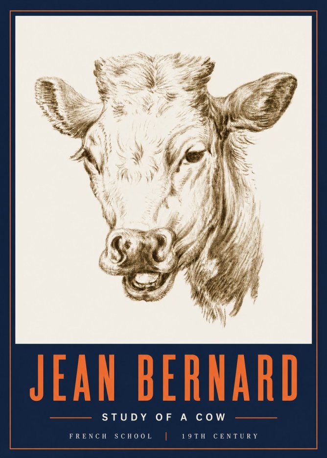 Jean Bernard Study of a Cow IV No6 - Poster