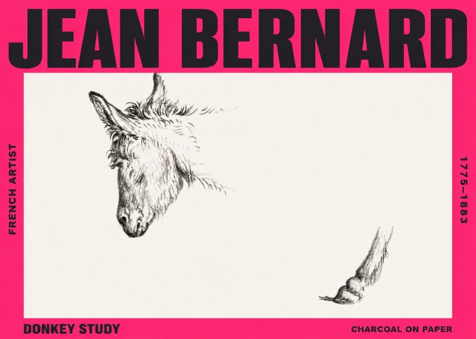 Jean Bernard Study of a Donkey II No3 - Poster