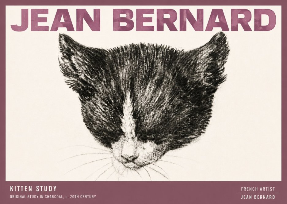 Jean Bernard Cat Study V No6 - Poster