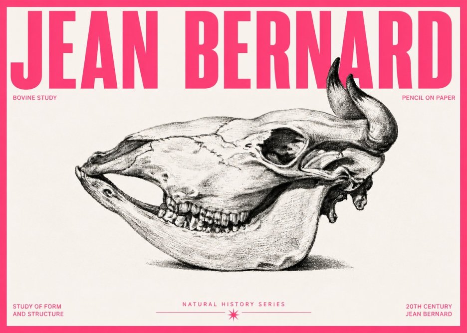 Jean Bernard Bovine Skull Study No5 - Poster