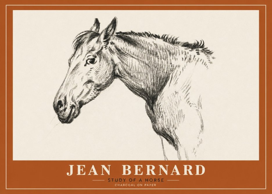 Jean Bernard Study of a Horse VI No2 - Poster