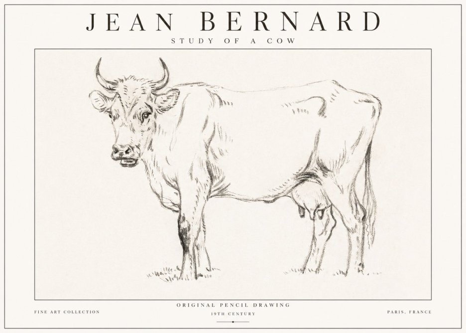 Jean Bernard Study of a Cow VI No1 - Poster