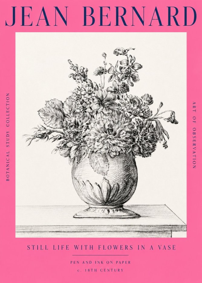 Jean Bernard Floral Composition in a Vase No3 - Poster