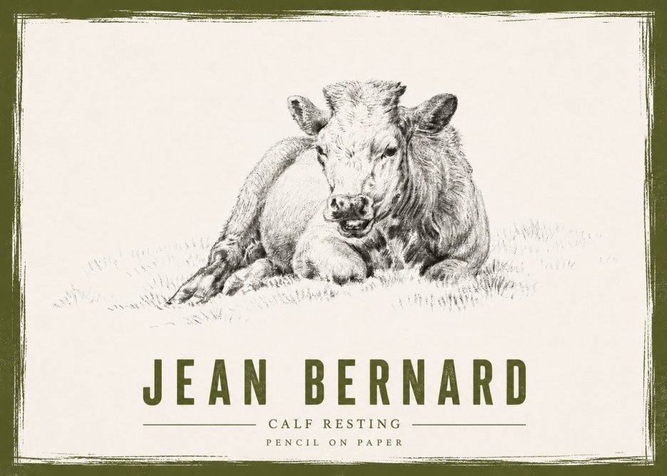 Jean Bernard Calf Resting No4 - Poster
