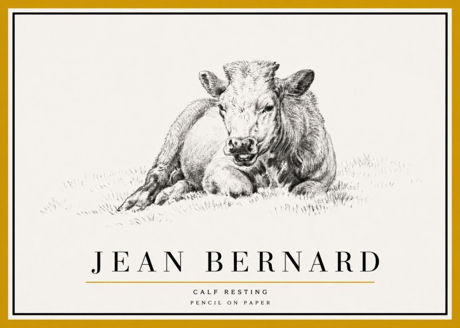 Jean Bernard Calf Resting No5 - Poster