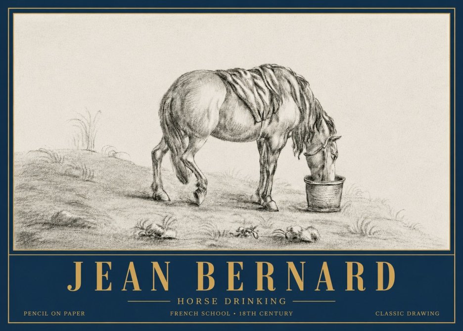 Jean Bernard Horse Drinking No6 - Poster