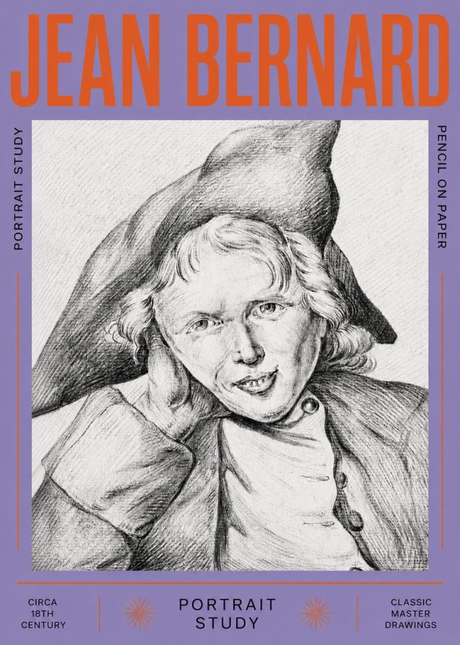 Jean Bernard Portrait Study VII No5 - Poster