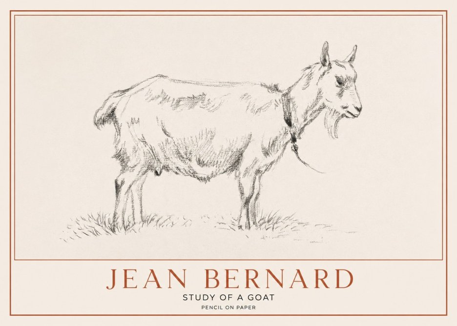 Jean Bernard Study of a Goat III No1 - Poster
