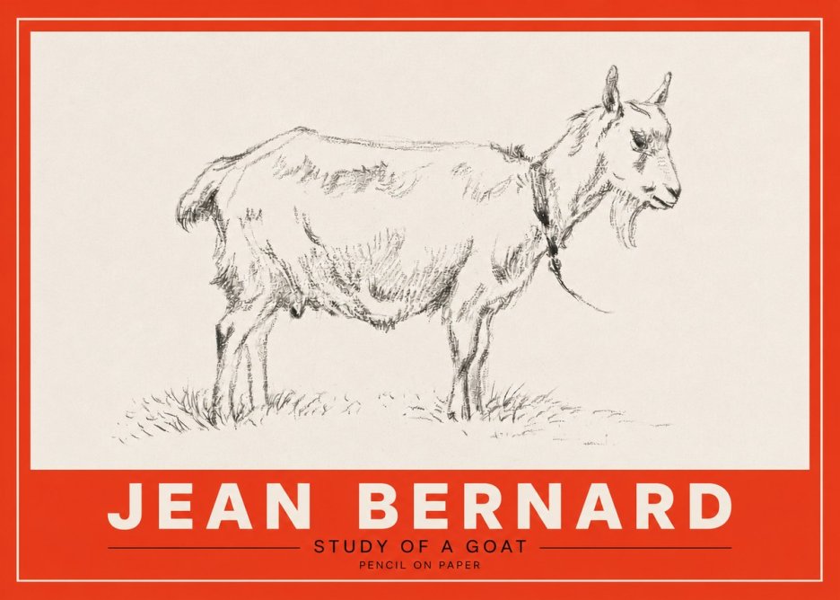 Jean Bernard Study of a Goat III No3 - Poster