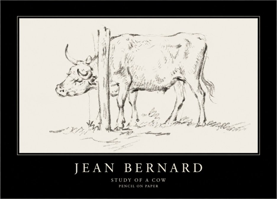 Jean Bernard Study of a Cow VII No4 - Poster