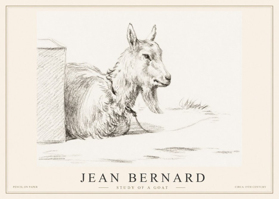 Jean Bernard Study of a Goat IV No2 - Poster