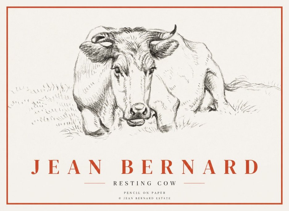 Jean Bernard Resting Cow II No3 - Poster