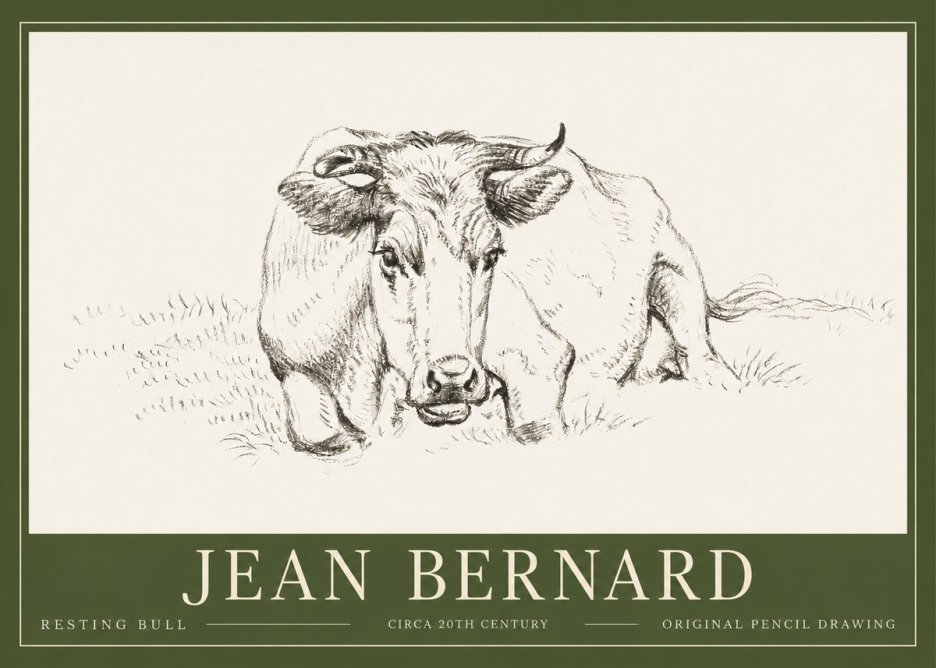 Jean Bernard Resting Cow II No6 - Poster