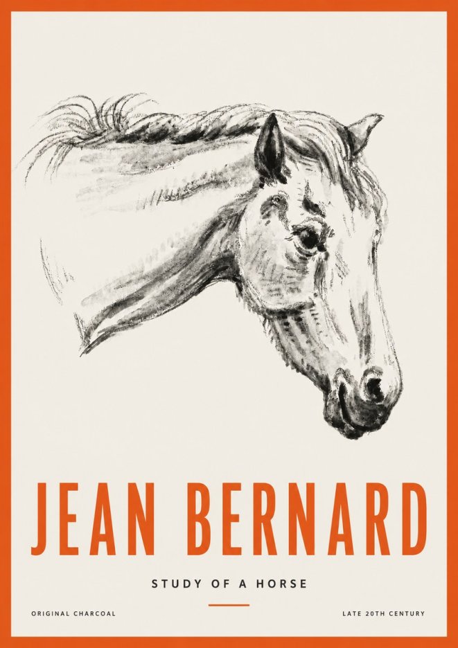 Jean Bernard Study of a Horse VIII No2 - Poster