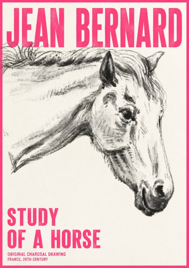 Jean Bernard Study of a Horse VIII No6 - Poster