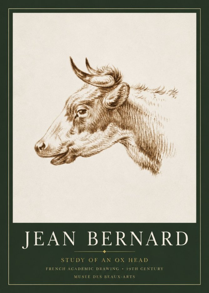 Jean Bernard Bovine Study II No5 - Poster