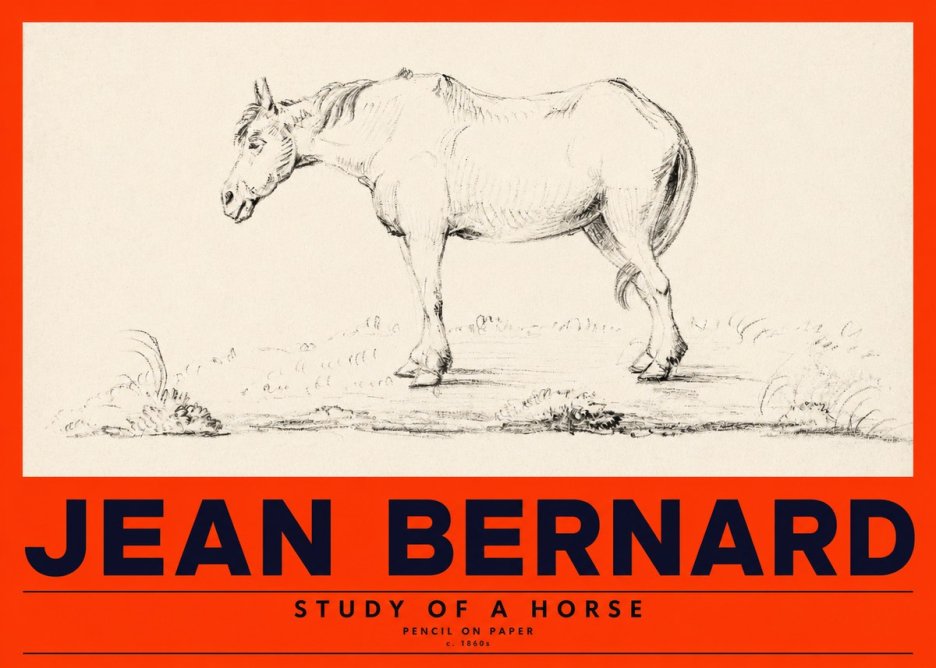 Jean Bernard Study of a Horse IX No4 - Poster