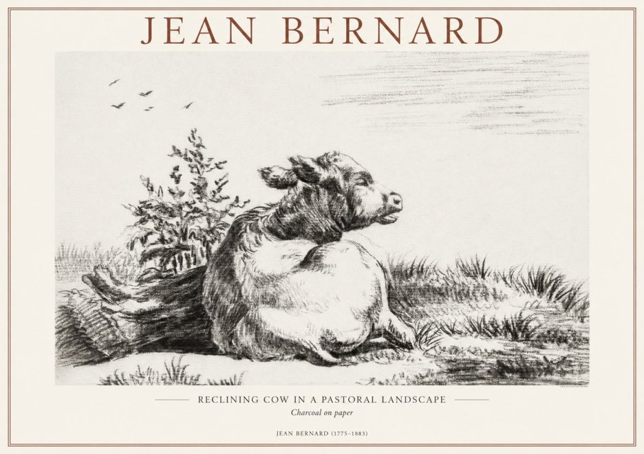 Jean Bernard Study of a Calf III No2 - Poster