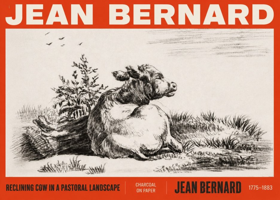 Jean Bernard Study of a Calf III No3 - Poster