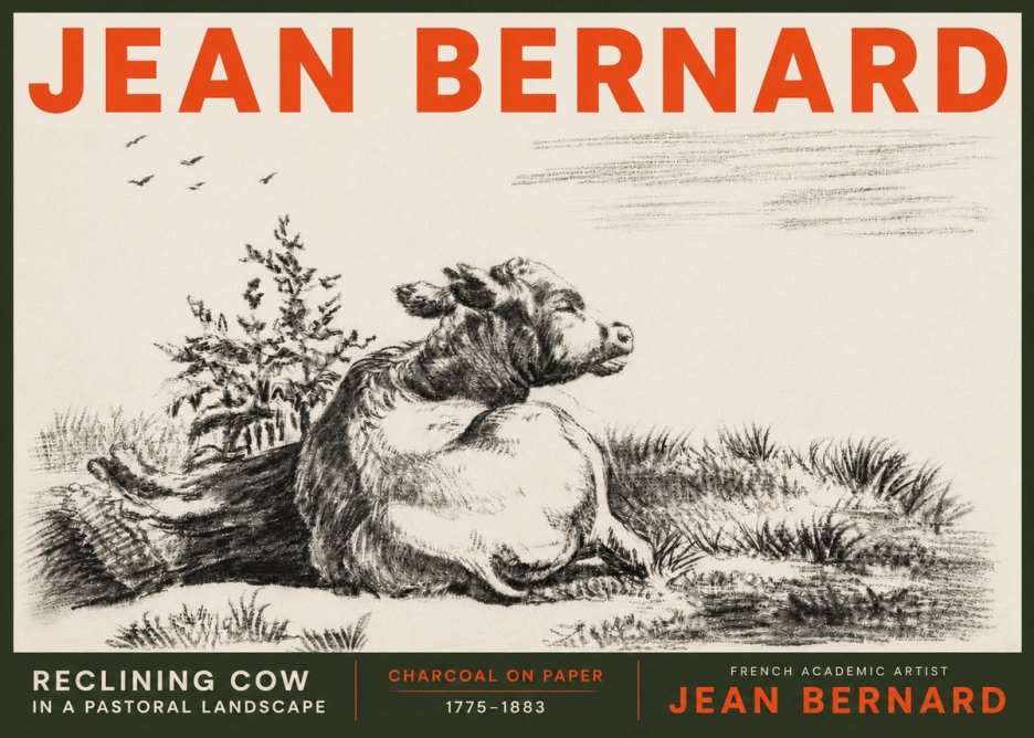 Jean Bernard Study of a Calf III No6 - Poster