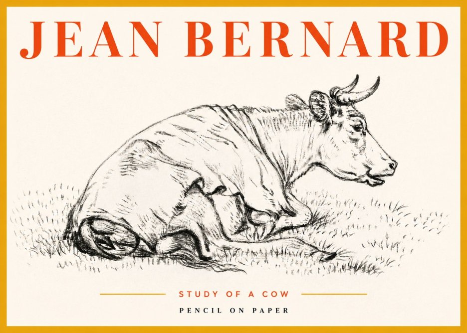 Jean Bernard Resting Cow III No5 - Poster