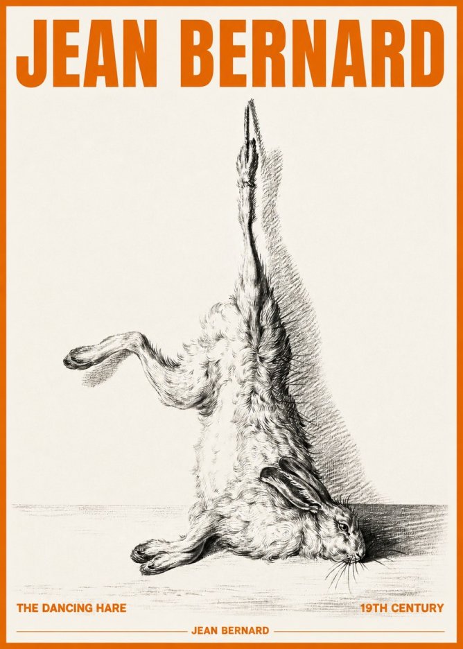 Jean Bernard The Dancing Hare No3 - Poster