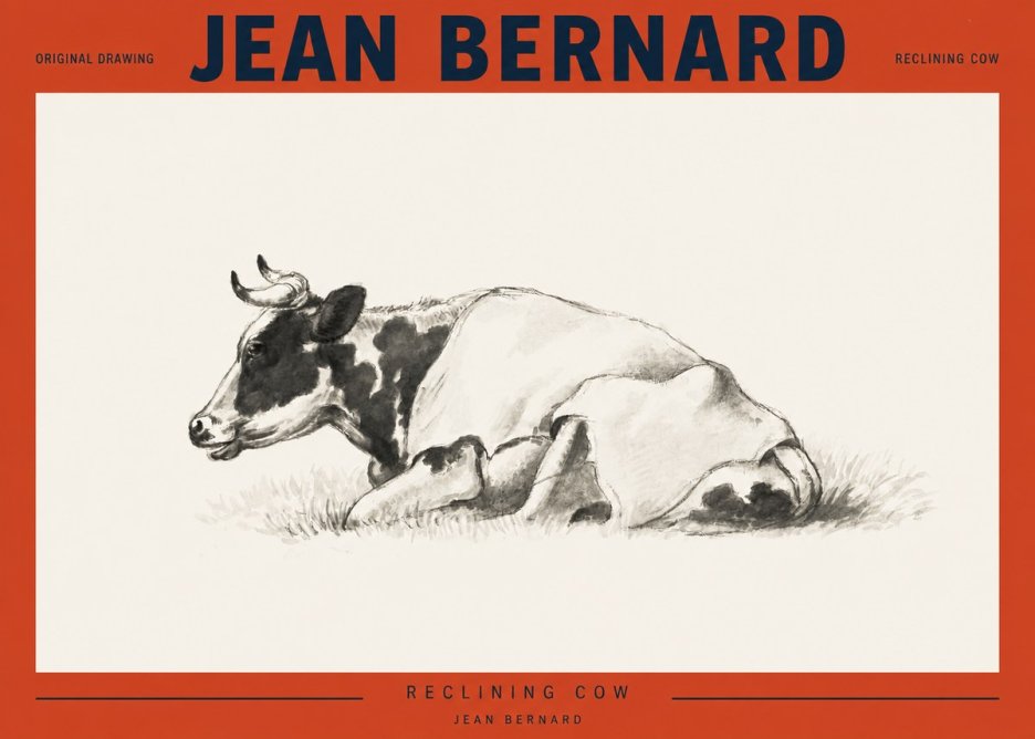 Jean Bernard Reclining Cow II No2 - Poster