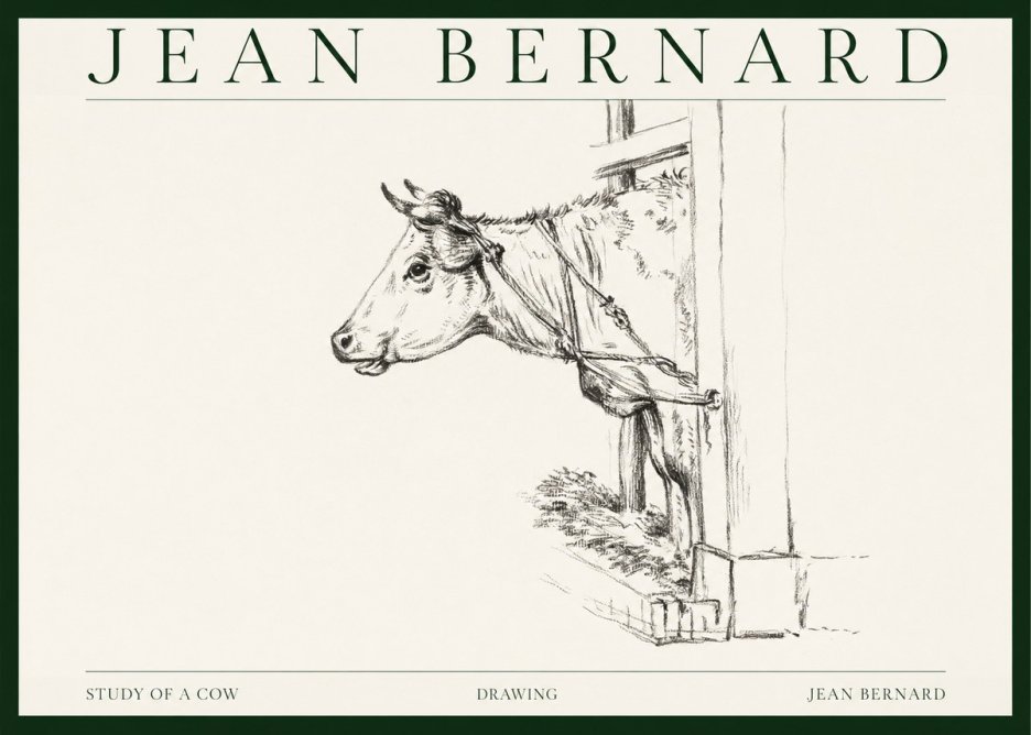 Jean Bernard Study of a Cow X No1 - Poster