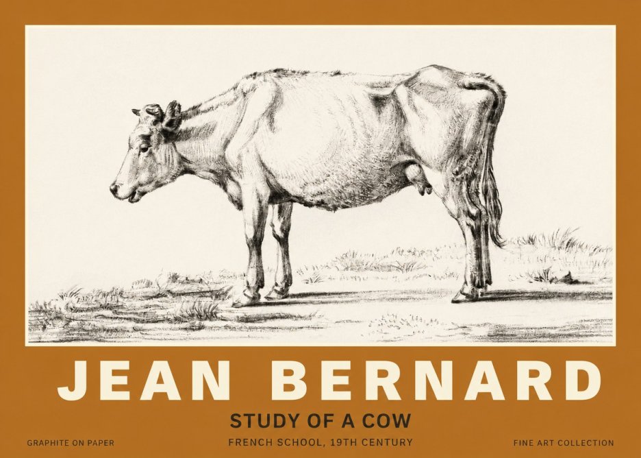 Jean Bernard Study of a Cow XI No3 - Poster