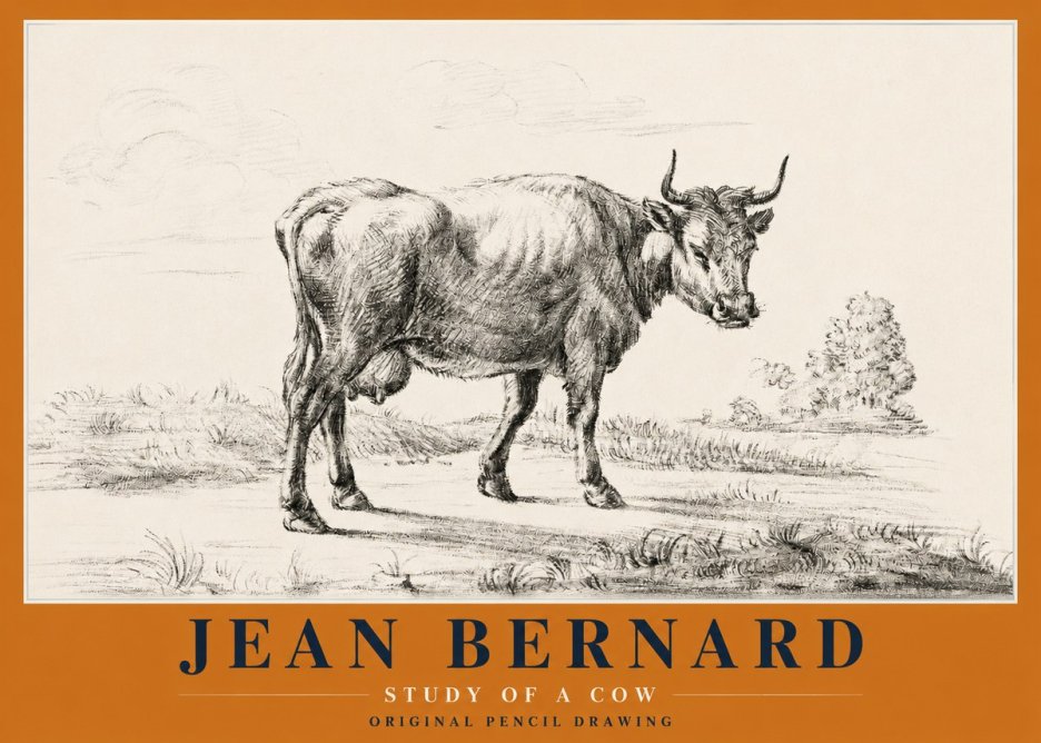 Jean Bernard Study of a Cow XII No2 - Poster