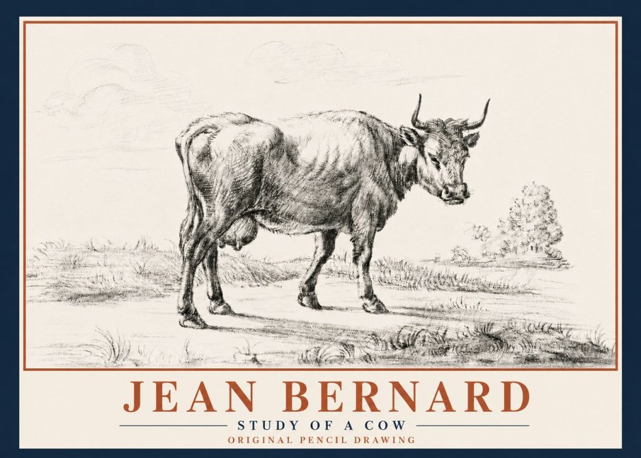 Jean Bernard Study of a Cow XII No5 - Poster