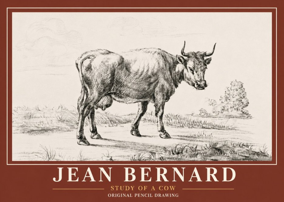 Jean Bernard Study of a Cow XII No6 - Poster