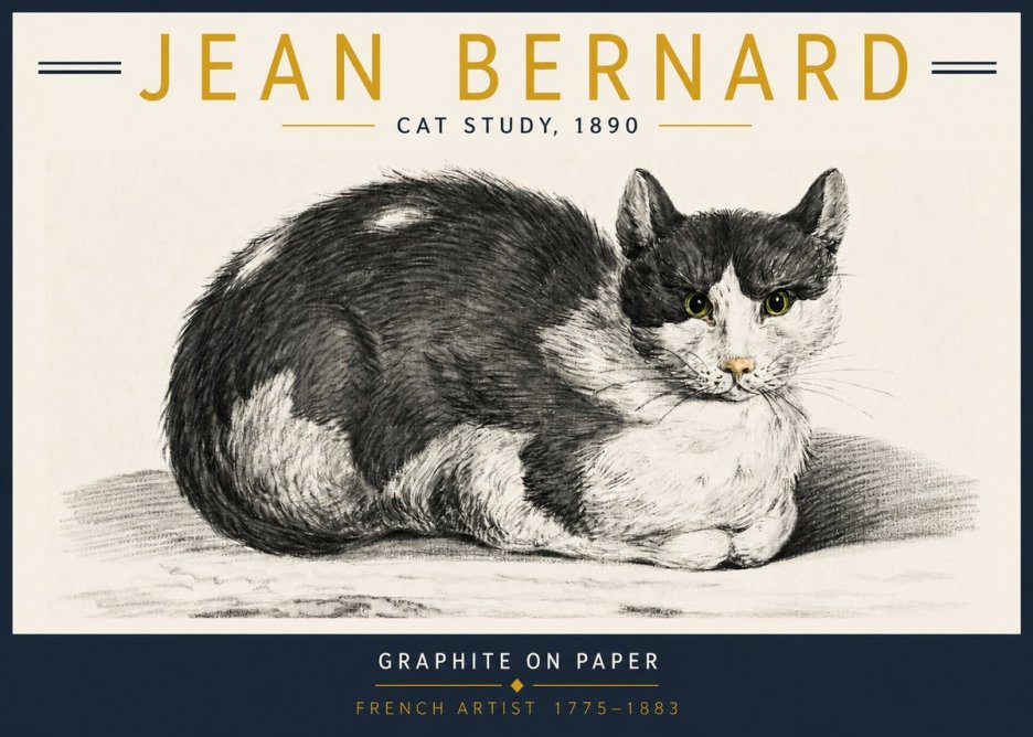 Jean Bernard Cat Resting No6 - Poster
