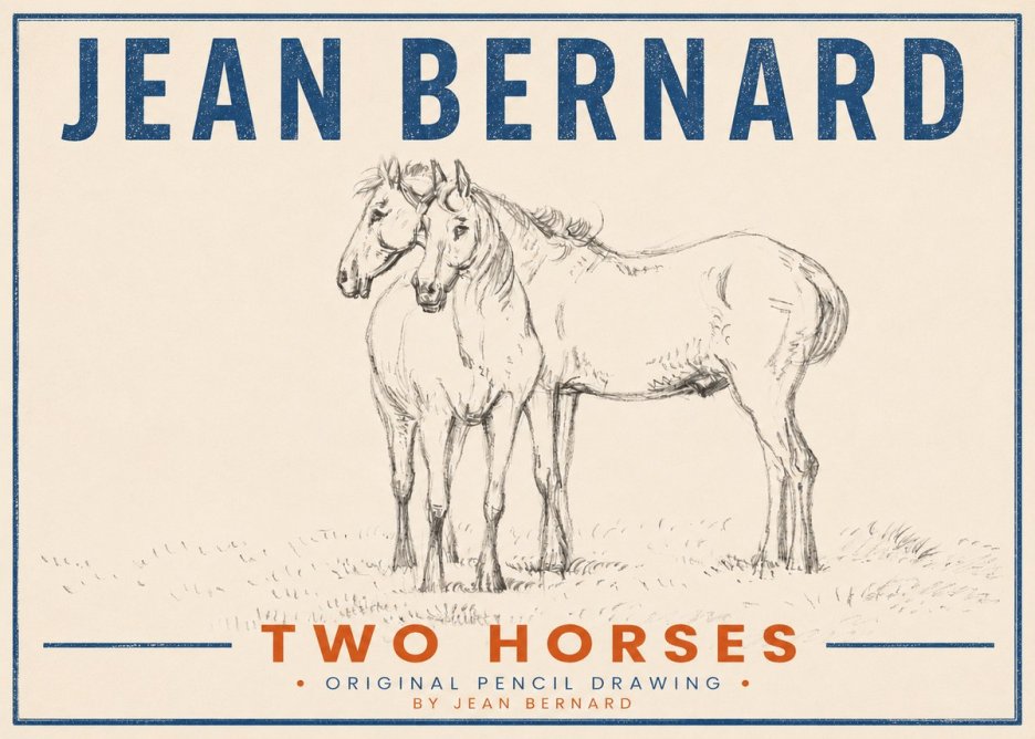 Jean Bernard Two Horses I No3 - Poster