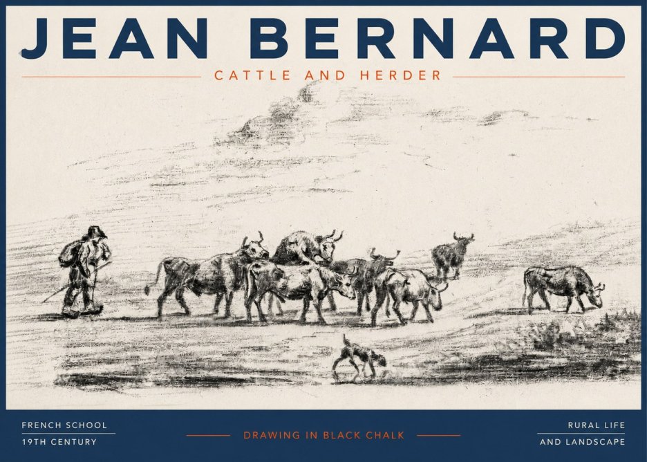 Jean Bernard Cattle and Herder No3 - Poster