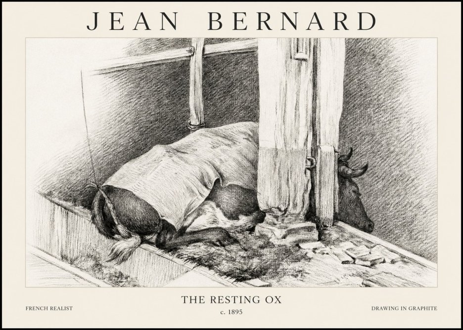 Jean Bernard The Resting Ox No1 - Poster