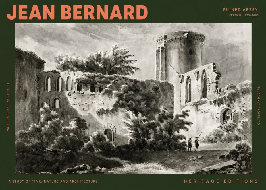 Jean Bernard Ruins of an Old Abbey No3 - Poster