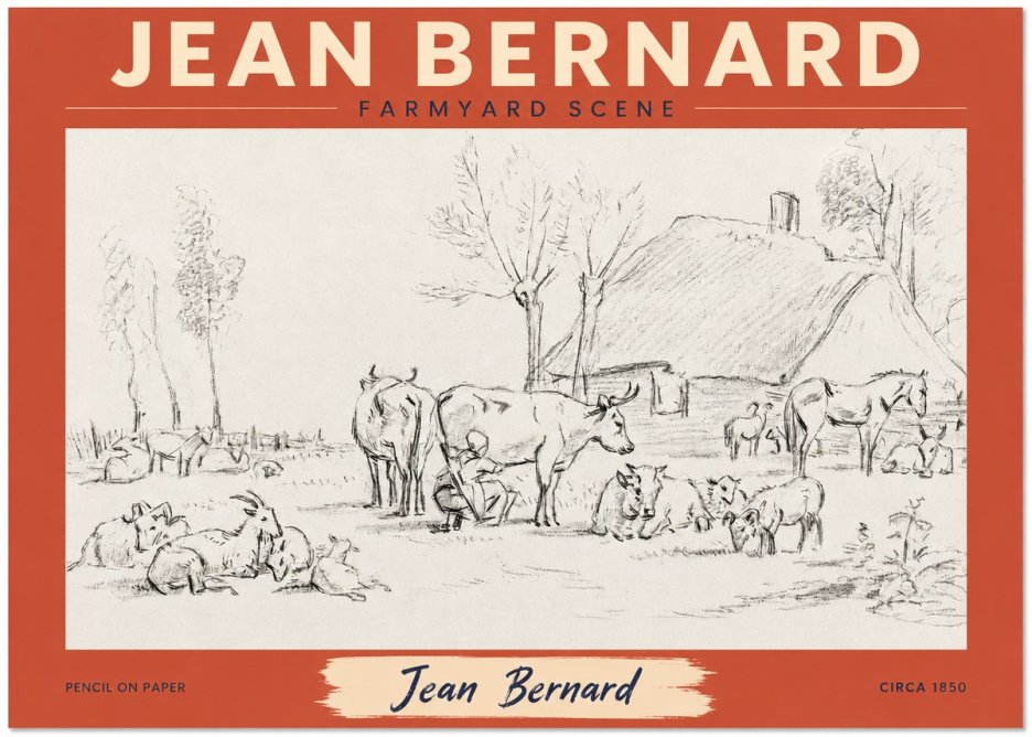 Jean Bernard Farmyard Scene No2 - Poster
