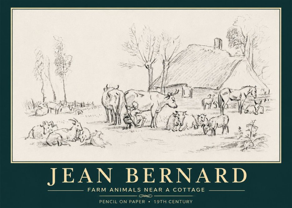 Jean Bernard Farmyard Scene No6 - Poster