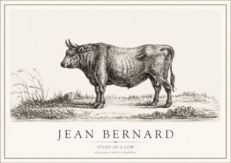 Jean Bernard Study of a Cow XIII No1 - Poster