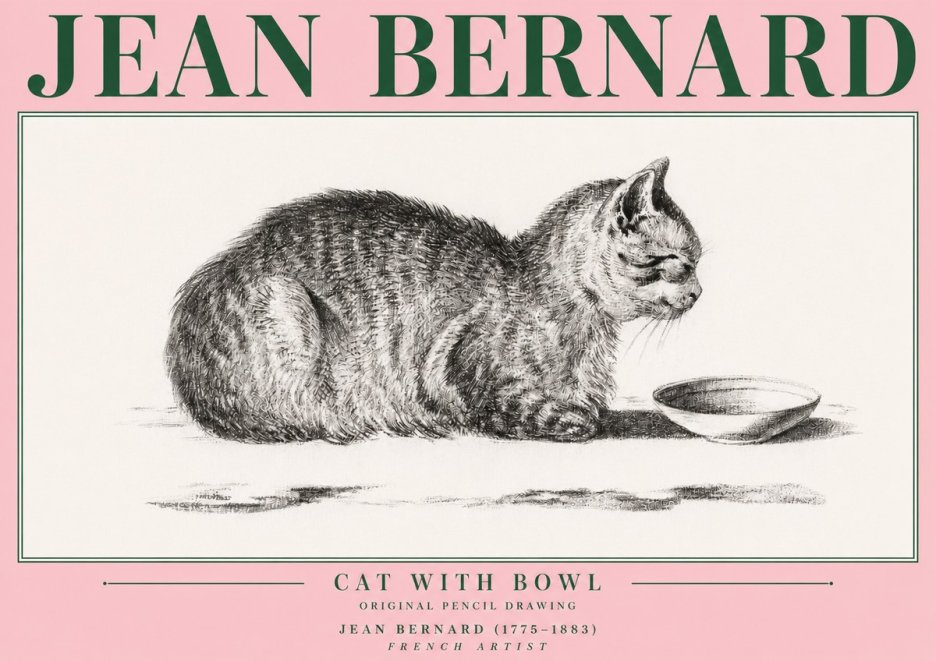 Jean Bernard The Cat No4 - Poster