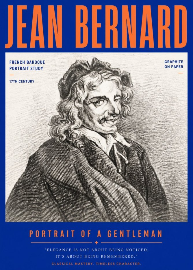 Jean Bernard Portrait of a Gentleman II No3 - Poster