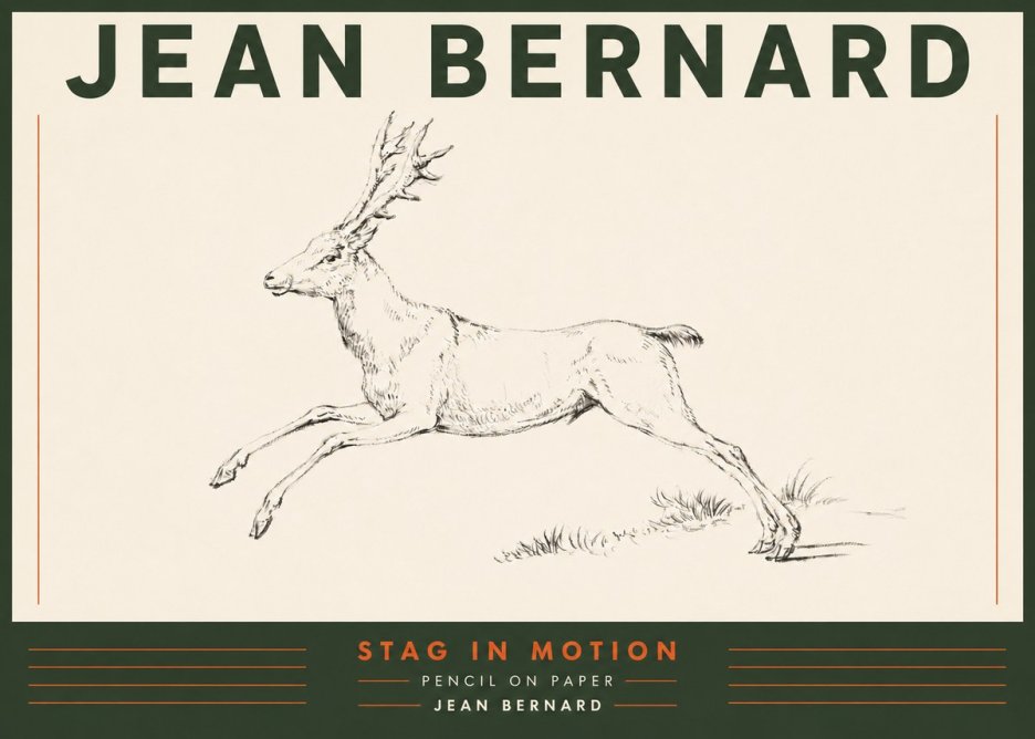 Jean Bernard Stag in Motion No4 - Poster