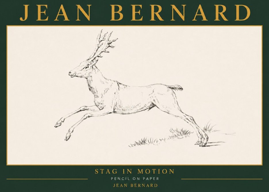 Jean Bernard Stag in Motion No5 - Poster