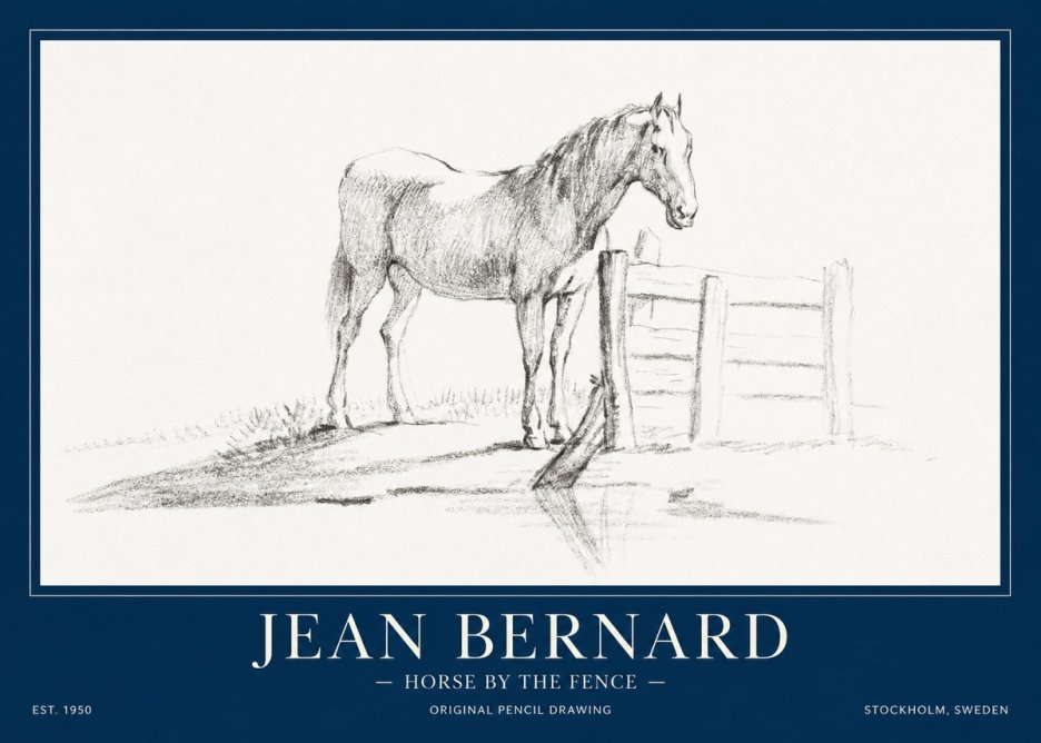 Jean Bernard Horse by the Fence No1 - Poster