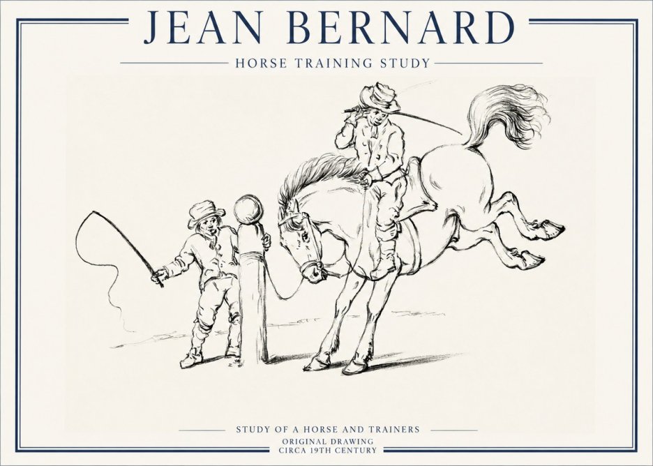 Jean Bernard Horse Training Study No1 - Poster