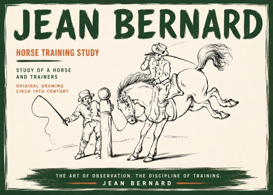 Jean Bernard Horse Training Study No6 - Poster