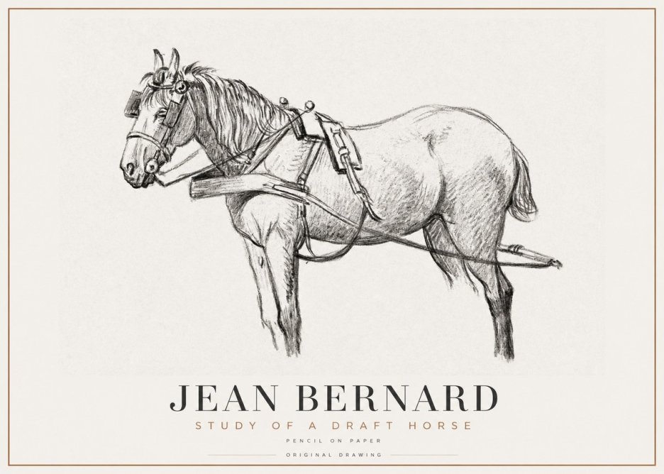 Jean Bernard Study of a Draft Horse I No1 - Poster