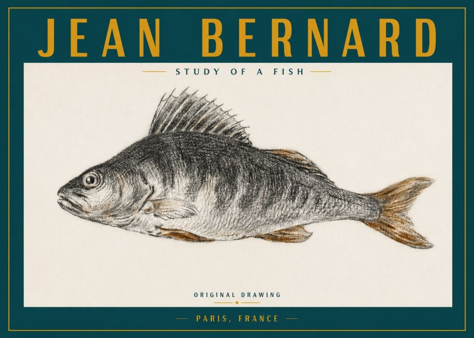 Jean Bernard Study of a Fish IV No3 - Poster