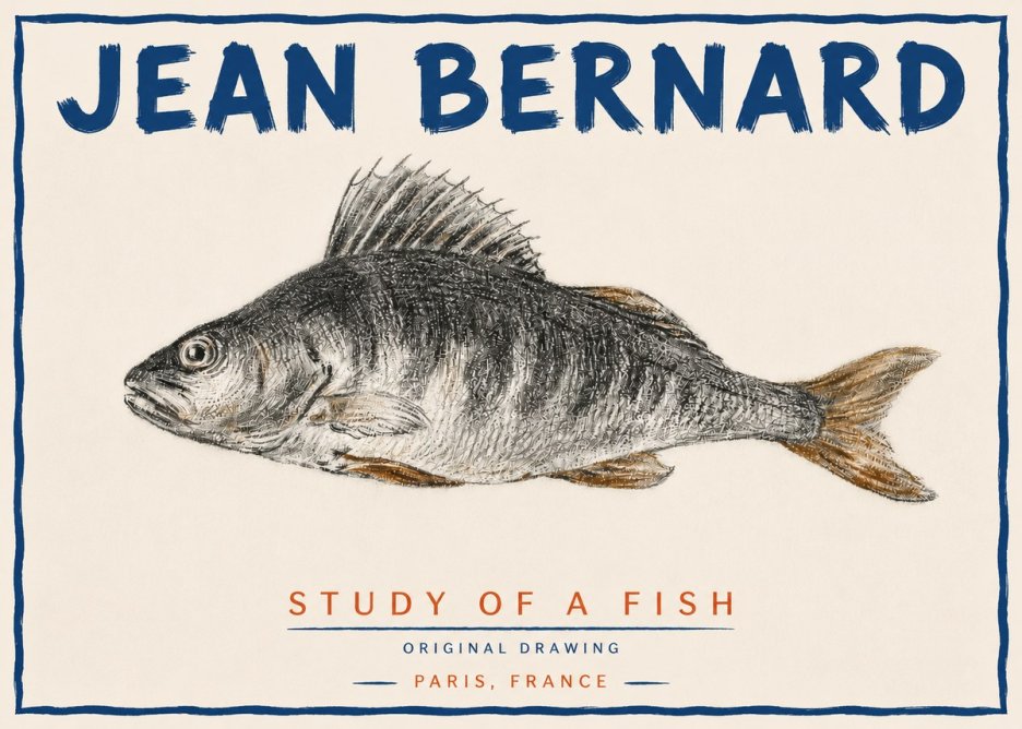 Jean Bernard Study of a Fish IV No4 - Poster